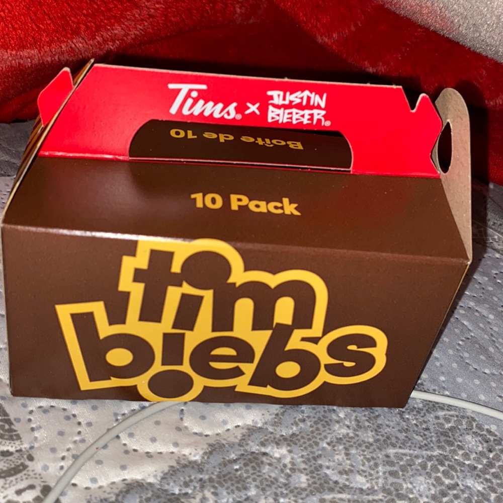 A box of Tim Biebs (empty)